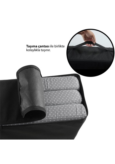 Xpermate Katlanır Çift Kişilik Yatak Çantalı 120x180x8 Gri