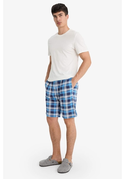 Defacto Regular Fit Kareli Cepli Şort Pijama Altı E7190ax25hsnv42 Lacivert