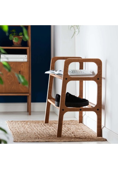 Woodesk Porta, Ahşap, Ayakkabılık, 100x40, Ceviz Renk Ceviz