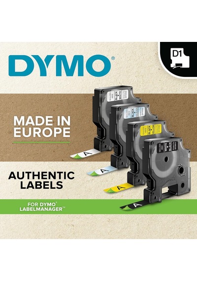 Dymo S0718050, Yüksek Performans Esnek Naylon 19 Mm X 3,5 Mt , Siyah/beyaz 16958 Genel