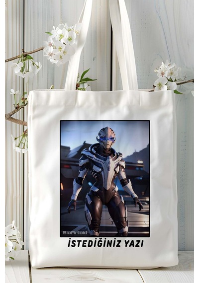 Art Hediye Mass Effect Oyun Baskılı Omuz Çanta Kişiye Özel Model 8 Çok Renkli