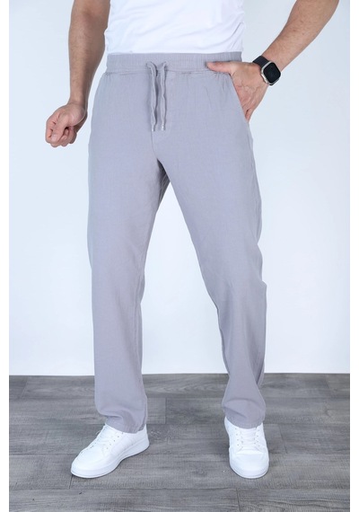 Myrab Denim Baggy Keten Pantolon Jogger Çağla Yeşili Gri