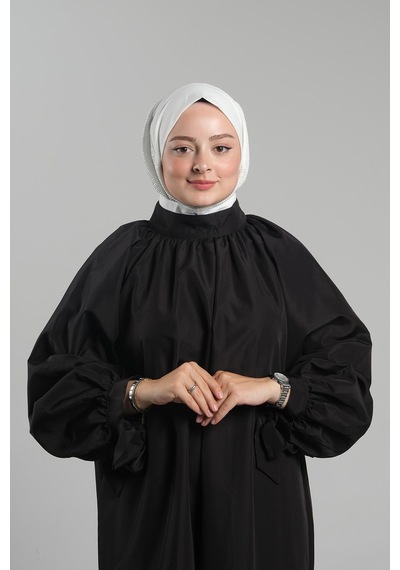 Hürrem Bone Krem Pratik Hazır Geçmeli Tesettür Eşarp Sandy Arkadan Çıtçıtlı Piliseli Hijab 2406 40 Krem
