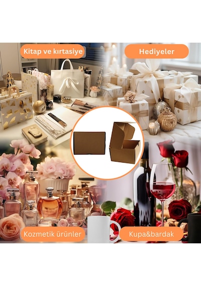 Kilitli E-ticaret Hediye Kutusu, Kraft Karton Kargo Paketleme Kutusu, 25 Adet, 17x12x5 Cm 25 Adet
