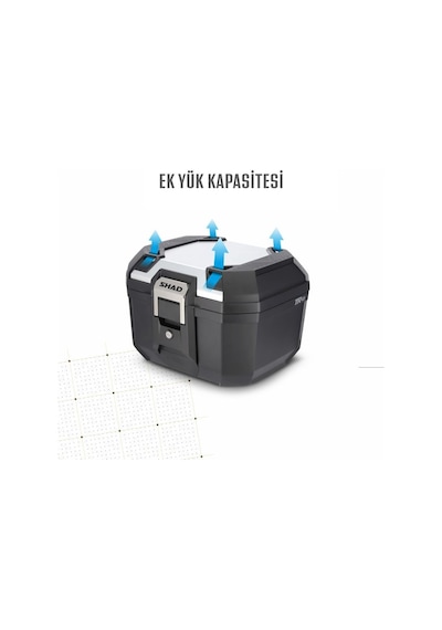 Motosiklet Arka Çanta Shad Terra Alüminyum Motor Tur Çantası 41 Lt Silver Siyah - Gümüş