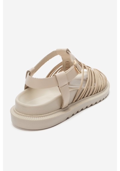 Luvi Shoes Thames Bej Hakiki Deri Kadın Sandalet