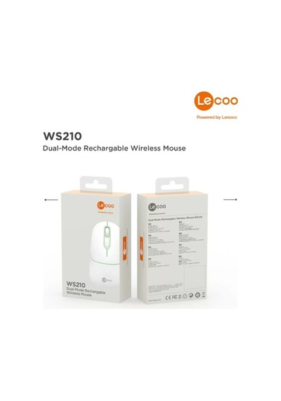 Lecoo Ws210 Beyaz Bluetooth & 2.4g Wifi Wireless Charging Mouse