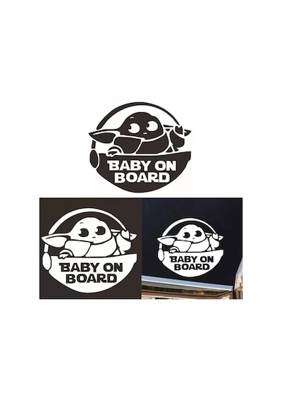 Arabada Bebek Var Yazılı Baby Yoda Stcker
