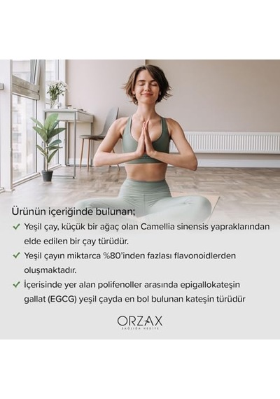 Orzax Green Tea 500 Mg 60 Kapsül