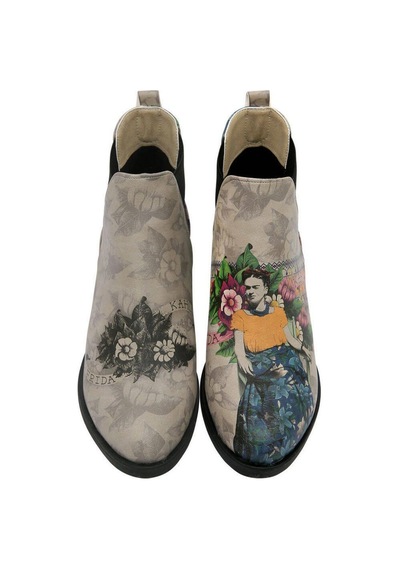 Kadın Vegan Deri Bej Bilekte Bot - A Flower From The Past Frida Kahlo Tasarım Multicolor Kadın Vegan Deri Bej Bilekte Bot - A Flower From The Past Frida Kahlo Tasarım Multicolor
