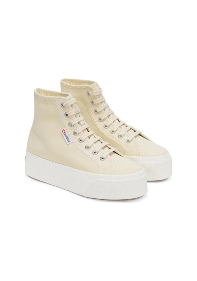 Superga 2708 Hi Top Kadın Açık Bej Bilekli Sneaker Siyah