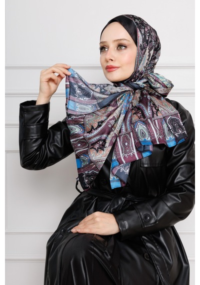 Sevitli Hint İpeği Şal-mürdüm-4544 MÜRDÜM