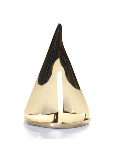 1 Adet Pirinç Yelken 15 Cm Dekoratif Masaüstü Yelken Figürü, Pirinç Sail Ornament