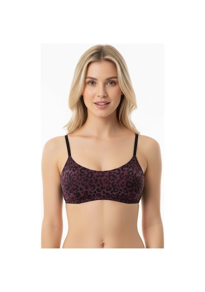 Bonbon Kadın Balensiz Desteksiz Scoop Sütyen Ve Slip Külot 2'li Takım Bb2280 Leopar