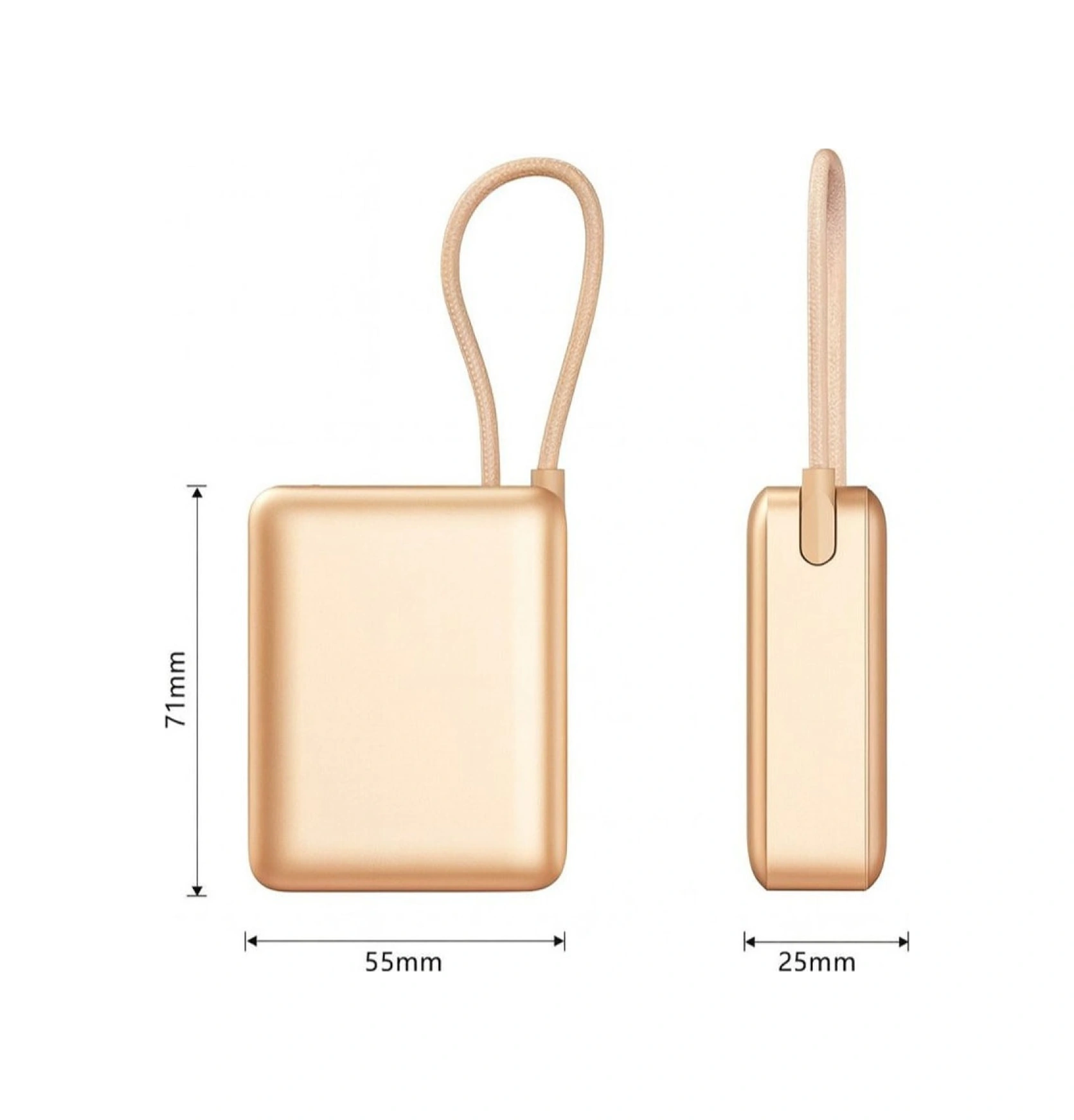 10.000mah Lcd Göstergeli Type-c Giriş & Çıkışlı 20w Dahili Type-c Kablolu Powerbank