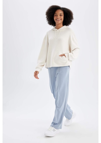 DeFactoFit Sporcu Jogger İnce Eşofman Altı Basic Düz Standart Fit Geniş Paça Skuba Dalgıç Kumaş A5628AX24AUBE748