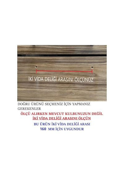 160 Mm Polimer Dolap Kulpu 20 Adet Vidalı - Mobilya Kulpları - 160 - Siyah Siyah Çift Delikli 160 Mm