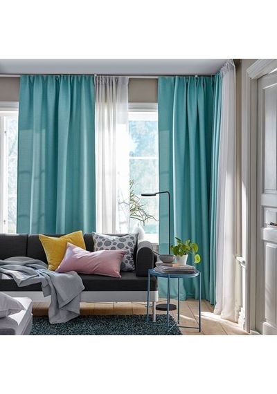 Ikea Vılborg Fon Perde 145x300 Cm Lacivert