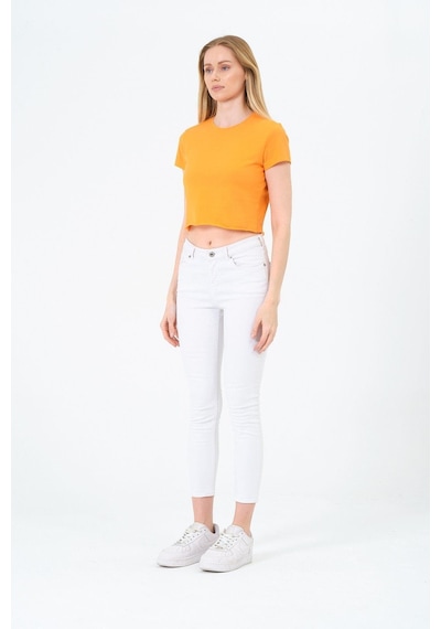Kadın Kısa Kollu Oversize Crop Sari