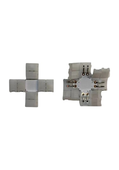 8 Mm Tek Renk Şerit X Birleştirme Aparatı Lehimsiz 2 Pin 10 Adet