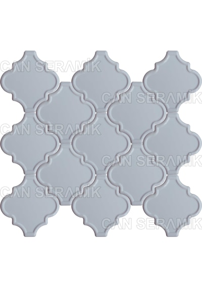 Can Seramik - 12x12 Cm. Arabesk Desenli Kabartmalı Çini Karo N11.273