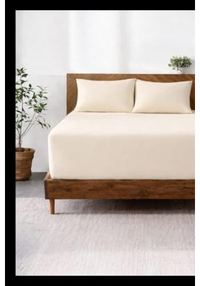 Lastikli & Hipoalerjenik Çarşaf%100 Pamuk Penye Kumaş Krem 140x200, Luxcarsaf Abanoz