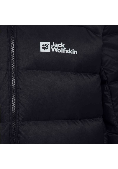Jack Wolfskin Erkek Outdoor Montu Nebelhorn Down Siyah Kapüşonlu Renkli Siyah