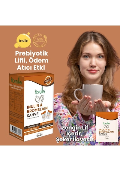 Fibrelle İnülin-bromelain Kahve  60 Adet 3gr Saşe 180g Diğer