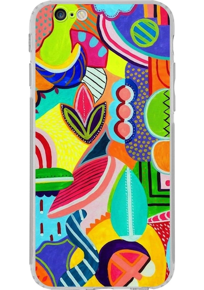 Apple Uyumlu iPhone 6s İle Retro Color 6 Kamera Korumalı Şeffaf Kılıf