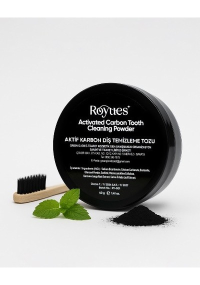 Royues Aktif Karbon Diş Tozu Diş Beyazlatma Tozu 40 G