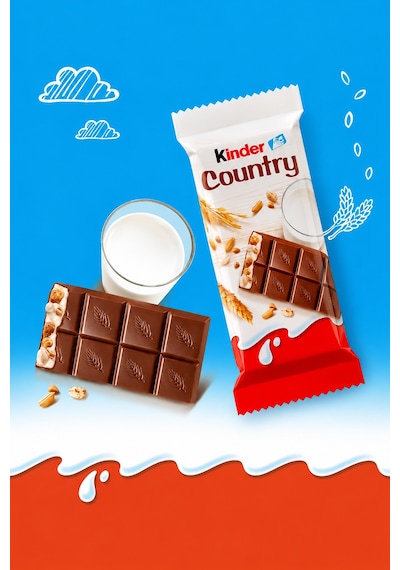 Kinder Country Tahıllı Ve Sütlü Dolgulu Sütlü Çikolata 23,5 Gr