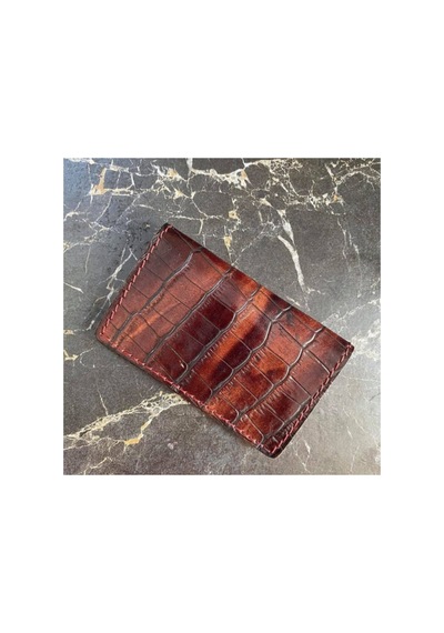 Bag Ard Unisex Kahverengi Hakiki Deri Kartlık 9005 Timsah
