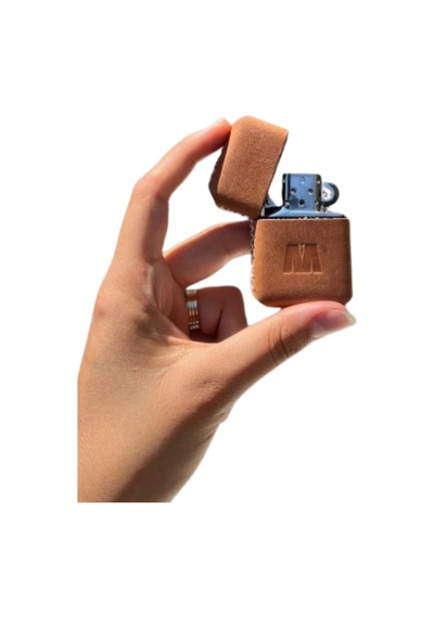 Deri Kılıflı Zippo Model Çakmak Çakmak 5685 Ahşap