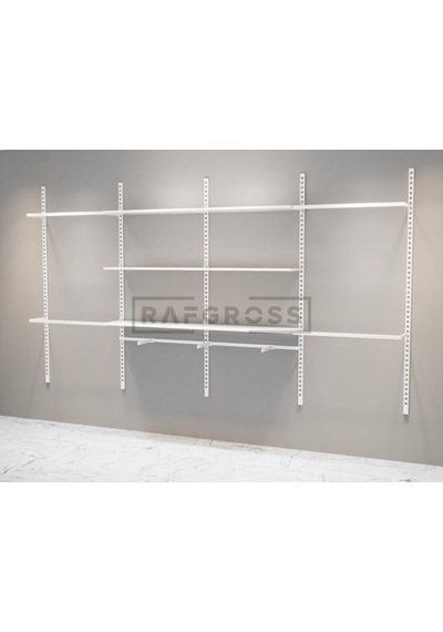 Mağaza Raf Sistemi, Askılık Sistemi, Butik, Mağaza Stand-245x200. Beyaz