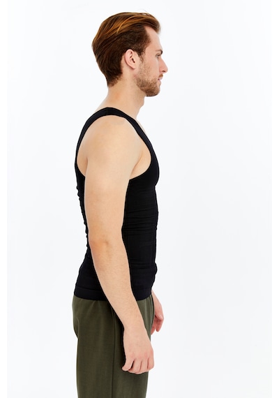 Fitform Giyim Fitform Premium Erkek Atlet Korse Atlet Bel Göğüs Göbek Jinekomasti Toparlayıcı Dik Duruş Siyah
