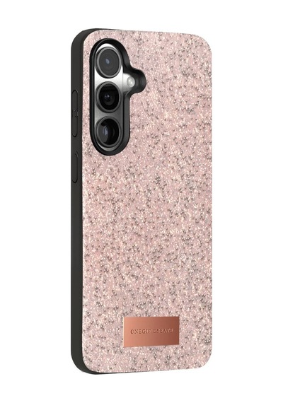 Onegif Samsung Galaxy S25 Bright Simli Kapak - Pembe