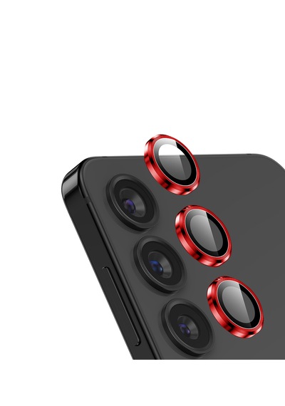 S24 İçin Ipg Prolens Kamera Lens Koruyucu Alüminyum - Kırmızı