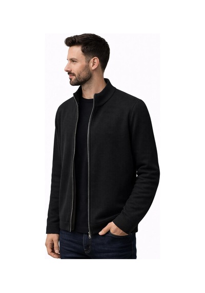 Classics Men Turbulance Slim Fit Erkek Tam Fermuarlı Triko Ceket - 7521 Siyah