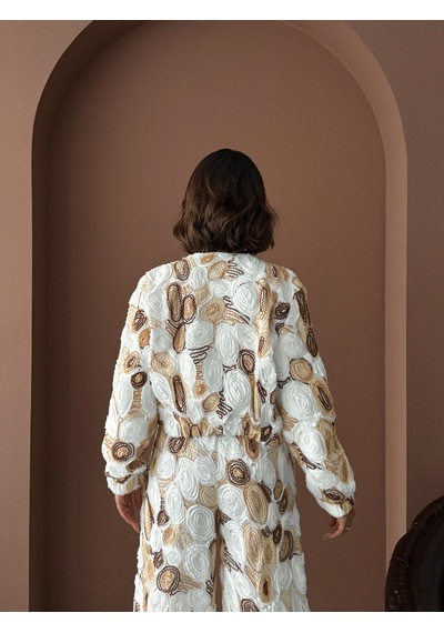 Verymoda Desenli Fermuarlı Ceket Şık Ve Modern Tarz F1975 Kahve