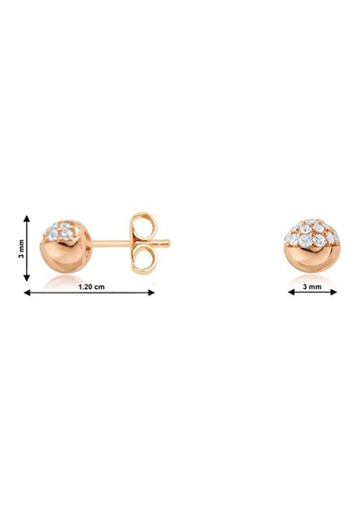 Tektaş - Pembe Altın 14 Ayar Top Küpe Çocuk
