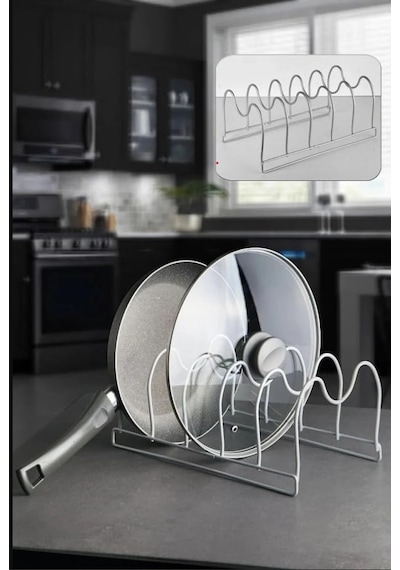 Stile Cucina Tava Ve Tencere Kapağı Düzenleyici, Mutfak Dolabı Organizeri, 300 X 150 X 130 Mm