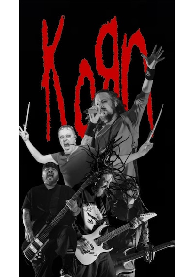 Stoned&Fame Korn Müzik Grubu Baskılı Unisex %100 Pamuk Siyah T-shirt SIYAH
