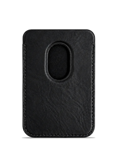 iPhone Uyumlu 16 Premium Hakiki Deri Cüzdan Magsafe Noir Siyah