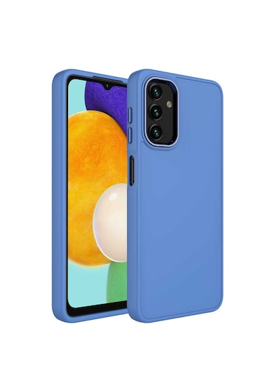 Zore Galaxy Uyumlu A13 4g Kılıf Metal Çerçeve Ve Buton Tasarımlı Silikon Luna Kapak - La Lavendery Gray