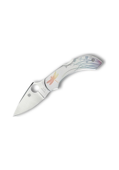 Spyderco Dragonfly Tattoo Stainless Plainedge Kamp Çakı Gümüş
