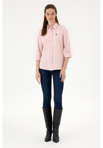 U.S. Polo Assn. Kadın Pudra Uzun Kollu Basic Gömlek 50316711-VR042 U.S. Polo Assn. Kadın Pudra Uzun Kollu Basic Gömlek 50316711-VR042