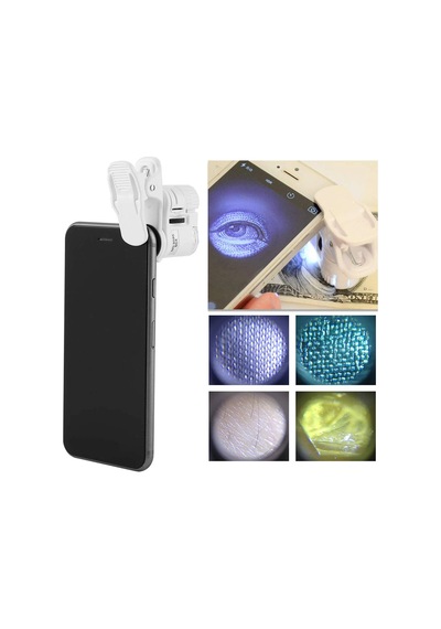 Hpy Pazar 60x Led Işıklı Telefon Dijital Mikroskobu Evrensel Klipsli Lens