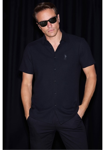 U.s. Polo Assn. Erkek Siyah Gömlek Örme 50320217-vr046