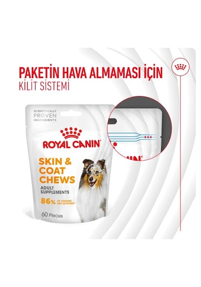 Skin&coat Chews Deri Ve Tüy Sağlığını Destekleyen Tamamlayıcı Ödül Maması 240g