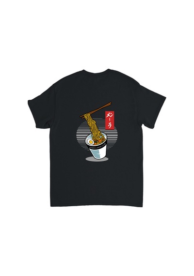 Paybuy Ramen Severlerin Kulübü Baskılı Erkek Tişört Siyah